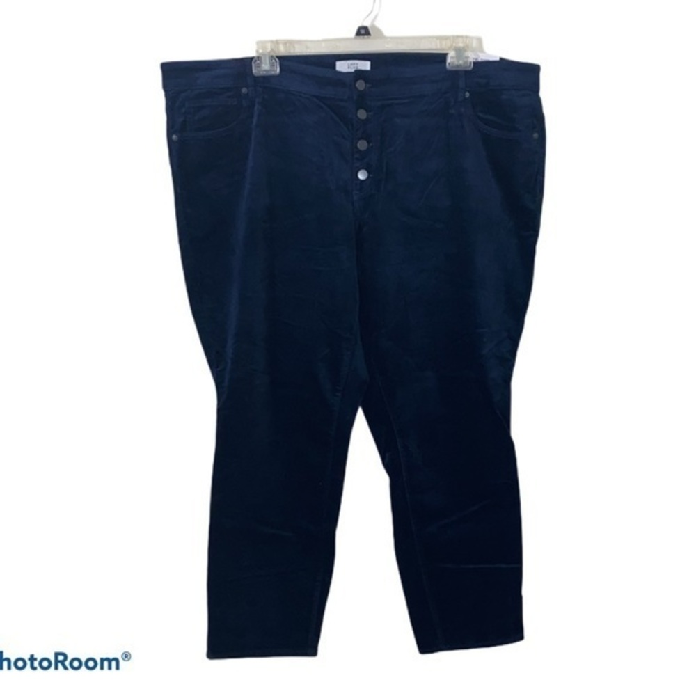 Loft modern navy skinny velvet plus size pants women’s size 26
